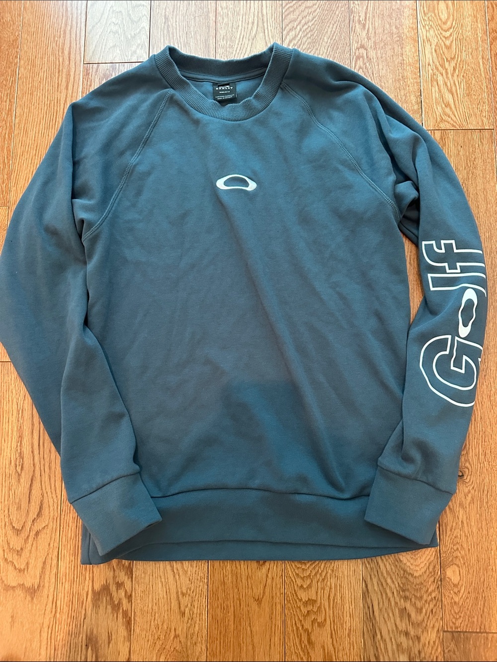 Oakley Golf Slate Crewneck Sweatshirt with White Sleeve Logo